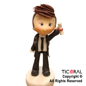 ADORNO EGRESADO CON TRAJE PORCELANA FRIA x 1